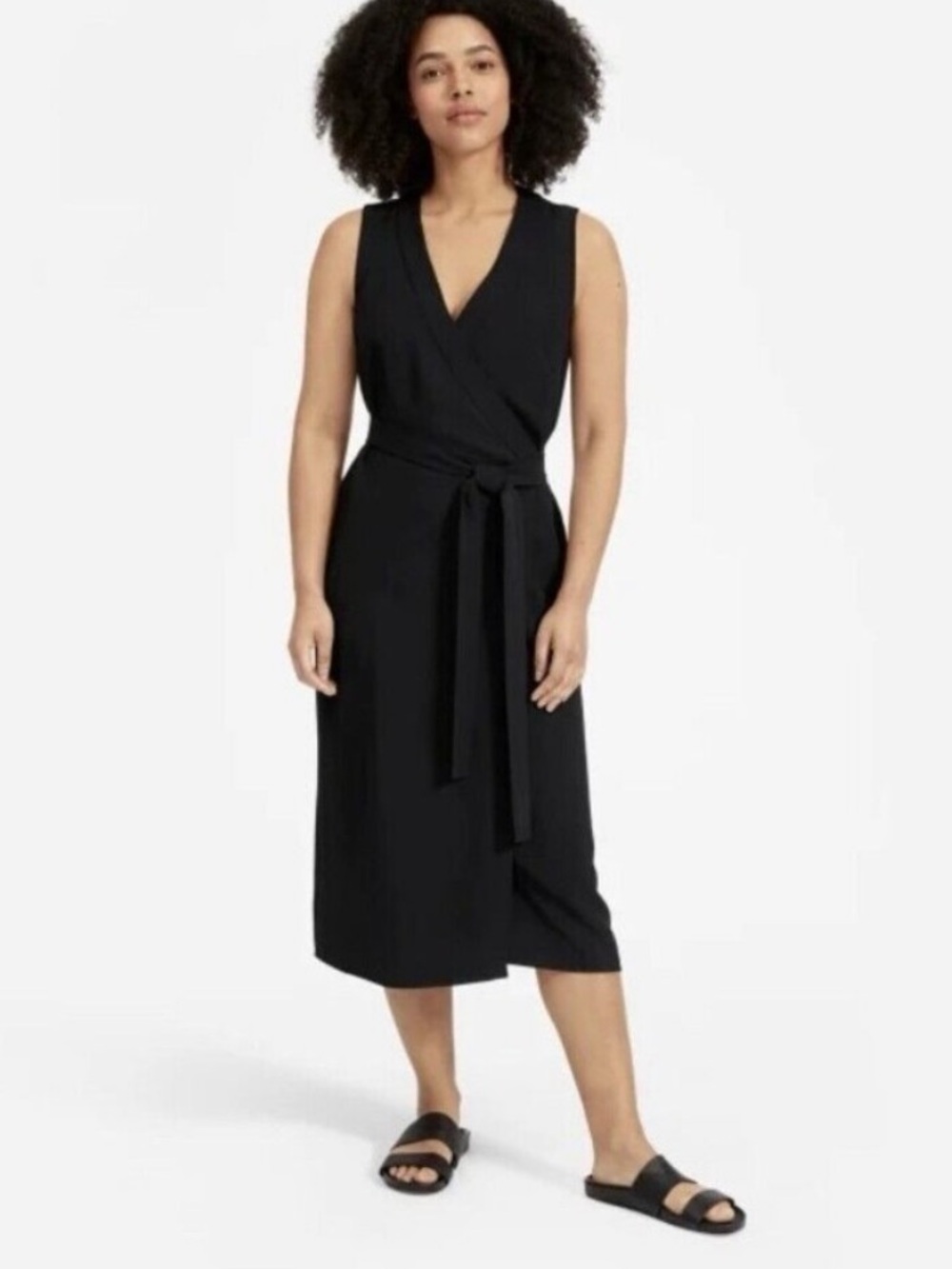 Everlane Japanese Go Weave Sleeveless Wrap Dress